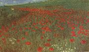 Merse, Pal Szinyei A Field of Poppies Norge oil painting reproduction